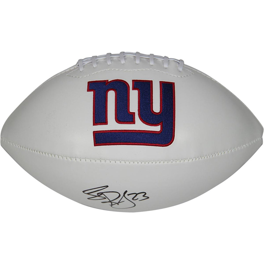 Rashad Jennings Signed New York Giants White Panel Jarden Signature Football