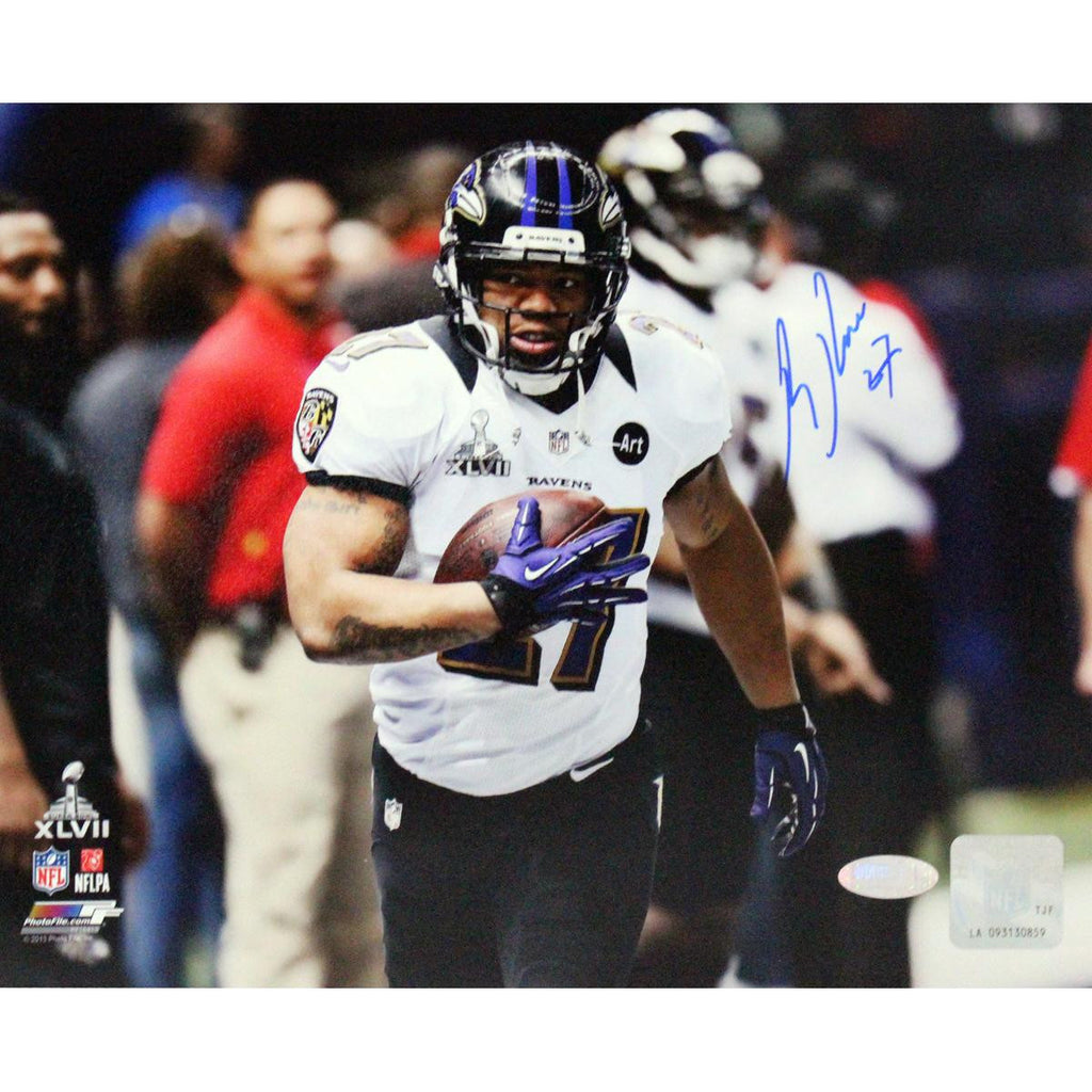 Ray Rice Signed Warming Up Before Super Bowl 8x10 Photo