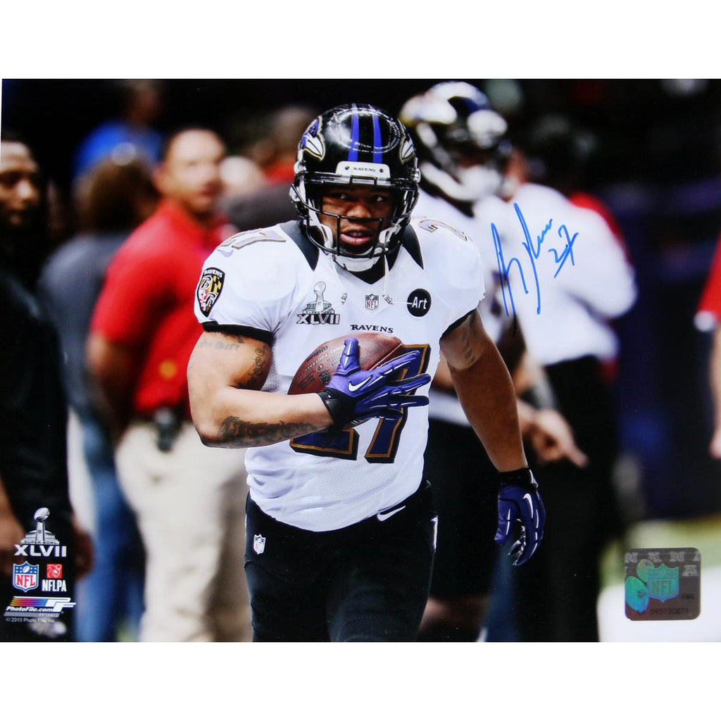 Ray Rice Super Bowl XLVII Signed 8x10 Photo (PF)