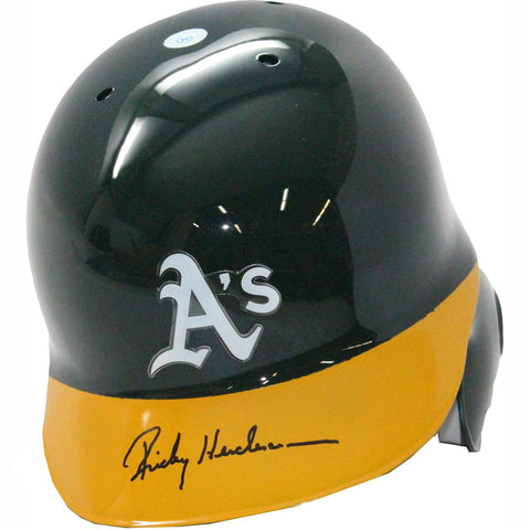 Rickey Henderson Signed Green Athletics Helmet