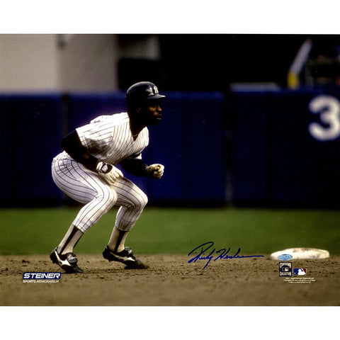 Rickey Henderson Signed Leading Off Of 2nd Base 16x20 Photo