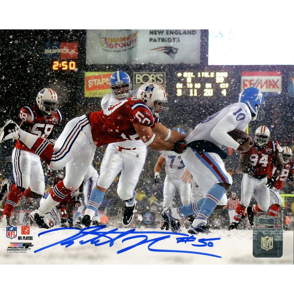 Rob Ninkovich Signed New England Patriots vs Oilers In Snow 8x10 Photo