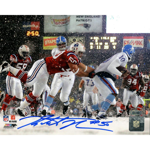 Rob Ninkovich Signed New England Patriots vs Oilers In Snow 8x10 Photo