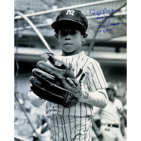 Roberto Alomar Signed Young Roberto In New York Yankees Jersey 16x20 Photo w HOF 2011 2x WS Champs 10x GG 12x AS (MLB Auth)