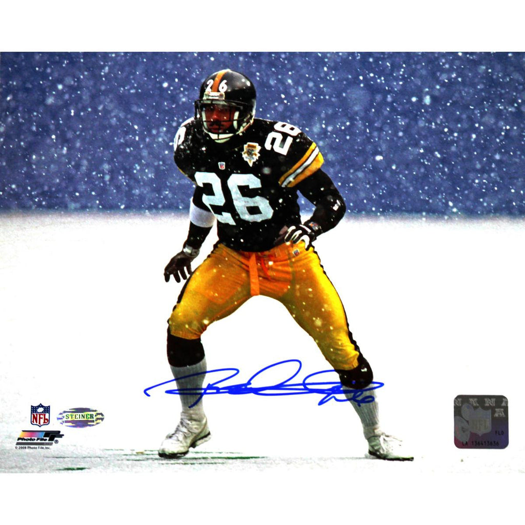 Rod Woodson Signed Steelers In Snow 8x10