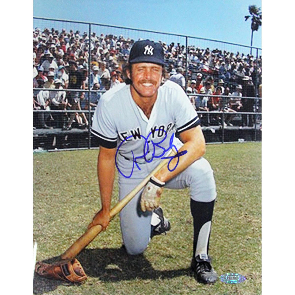 Ron Blomberg Signed 8x10 Photo On One Knee