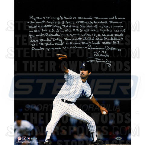 Ron Guidry Signed Pitching on Mound 16x20 Story Photo