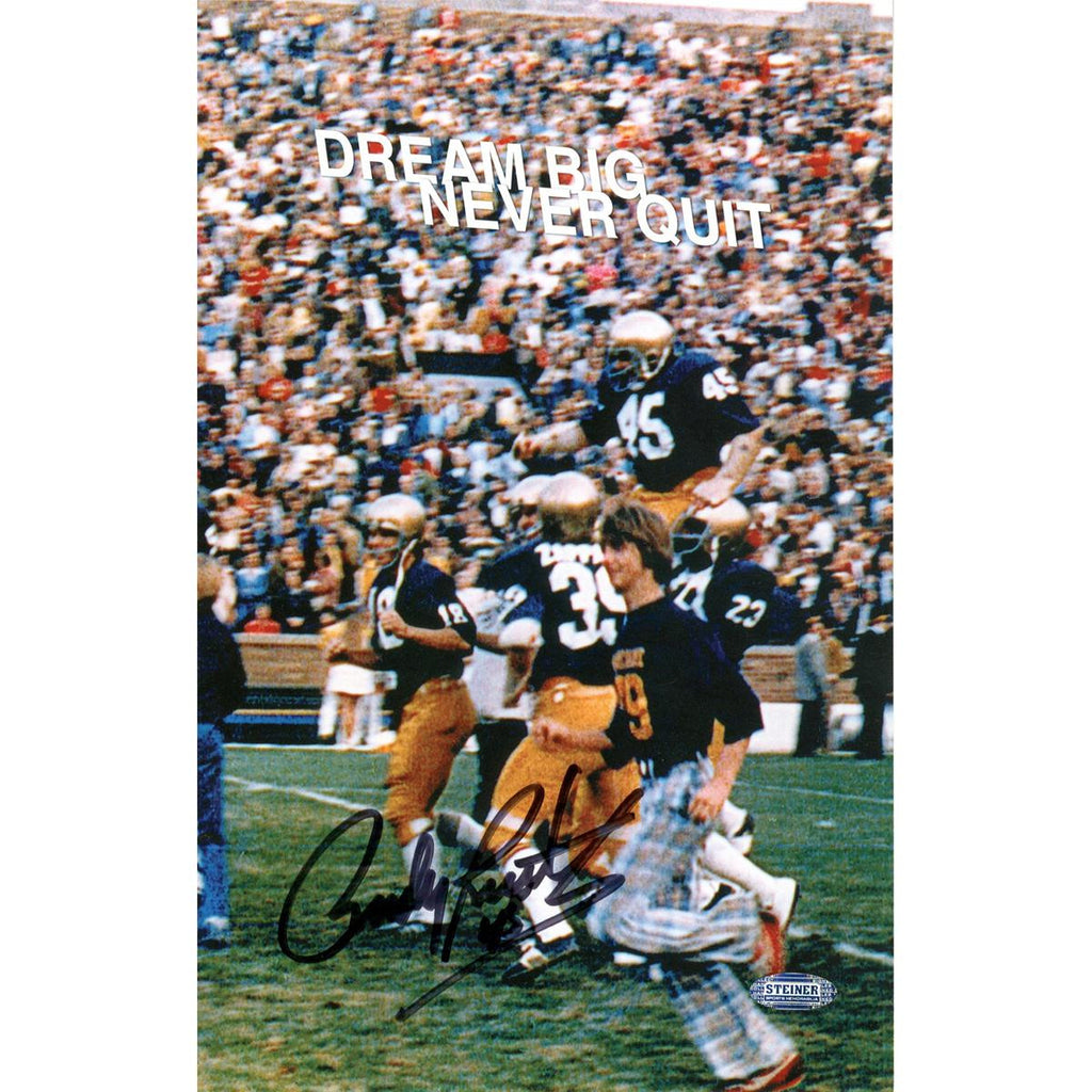 Rudy Ruettiger Carry Off Vertical Signed 7x11 Photo (Signed in Black)