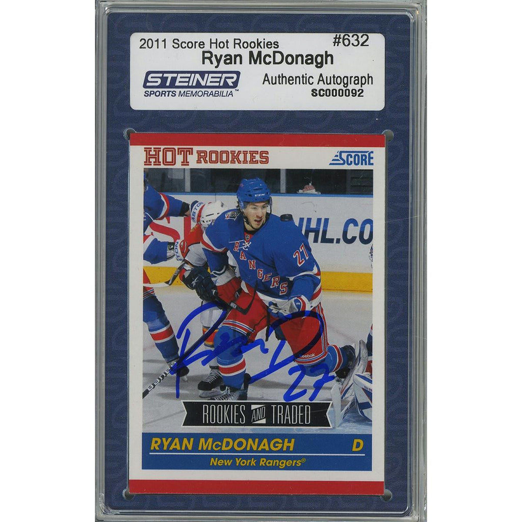 Ryan McDonagh Signed 2010-11 Score Rookie Card 632 (Slabbed by Steiner)