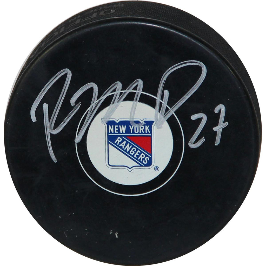 Ryan McDonagh Signed New York Rangers Puck (Signed In Silver)