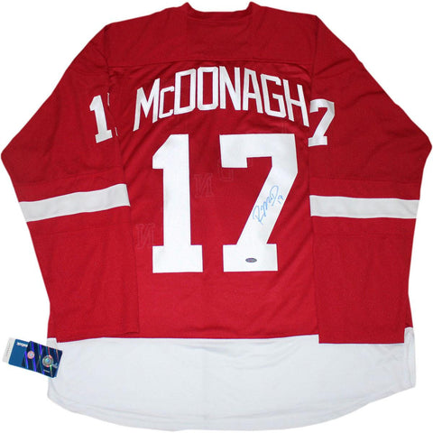 Ryan McDonagh Signed Red Wisconsin Hockey Jersey