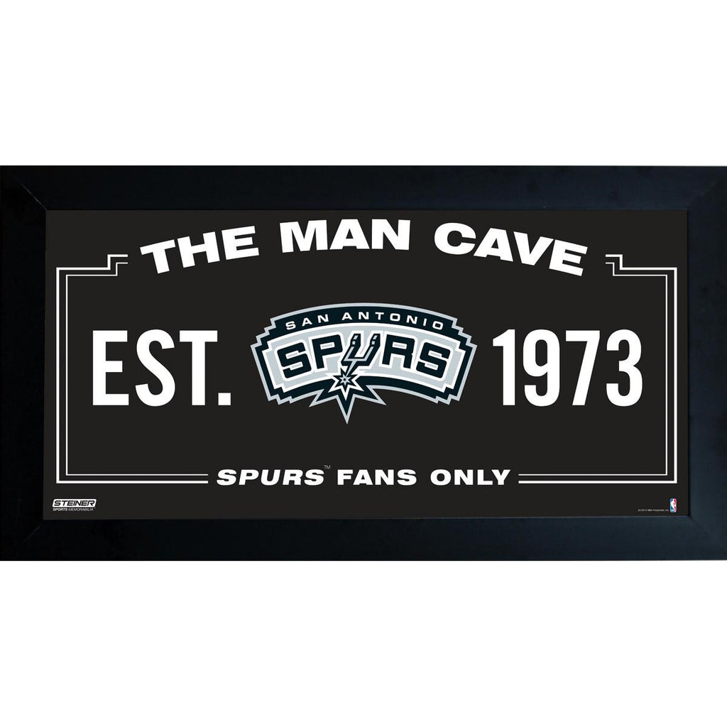 San Antonio Spurs Man Cave Sign 10x20 Framed Photo