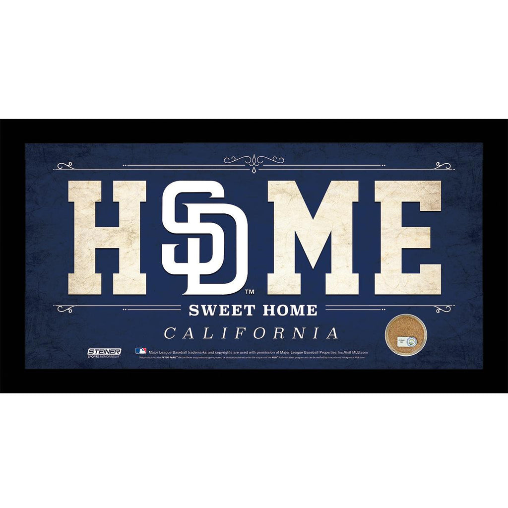 San Diego Padres 10x20 Home Sweet Home Sign with Game-Used Dirt from Petco Park