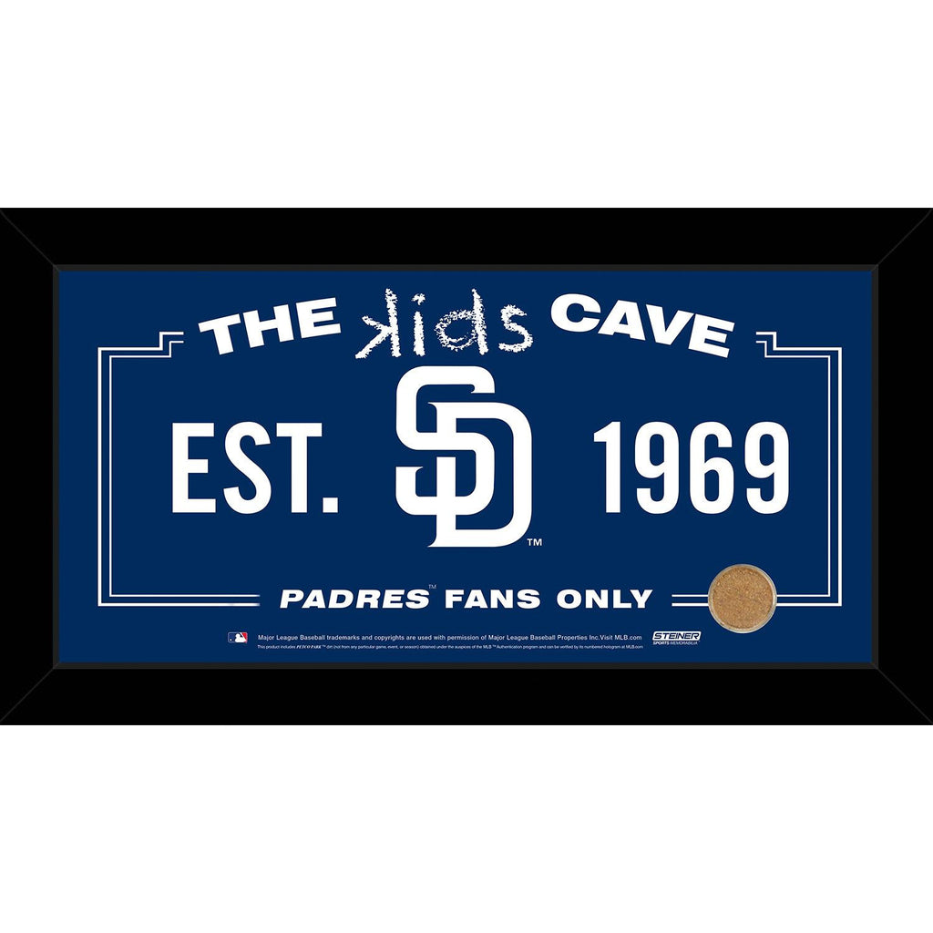 San Diego Padres 10x20 Kids Cave Sign w Game Used Dirt from Petco Park