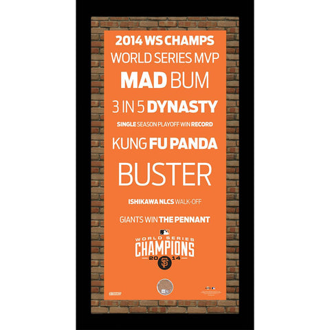 San Francisco Giants 2014 World Series 16x32 Subway Sign w Authentic Dirt