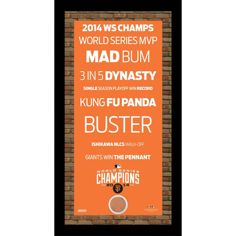 San Francisco Giants 2014 World Series 9.5x19 Subway Sign w Dirt