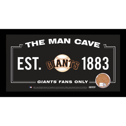 San Francisco Giants Man Cave Framed 10x20 Sign w Authentic Game-Used Dirt (MLB Auth)