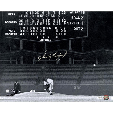 Sandy Koufax Signed Last Pitch During No Hitter 16x20 Photo (Online Auth)