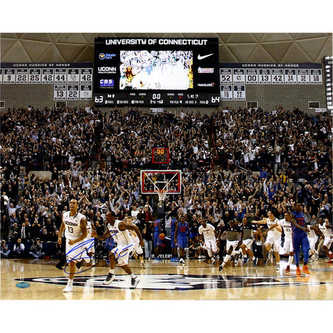 Shabazz Napier Signed Connecticut Huskies Buzzer Beater 16x20 Photo (Signed in Blue)