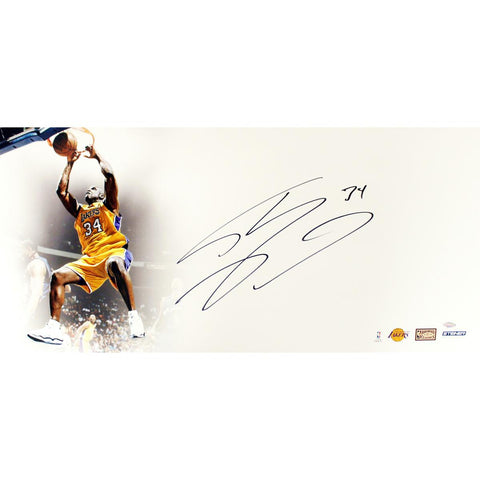 Shaquille ONeal Big Sig Signed Lakers two handed dunk 16x32 Photo