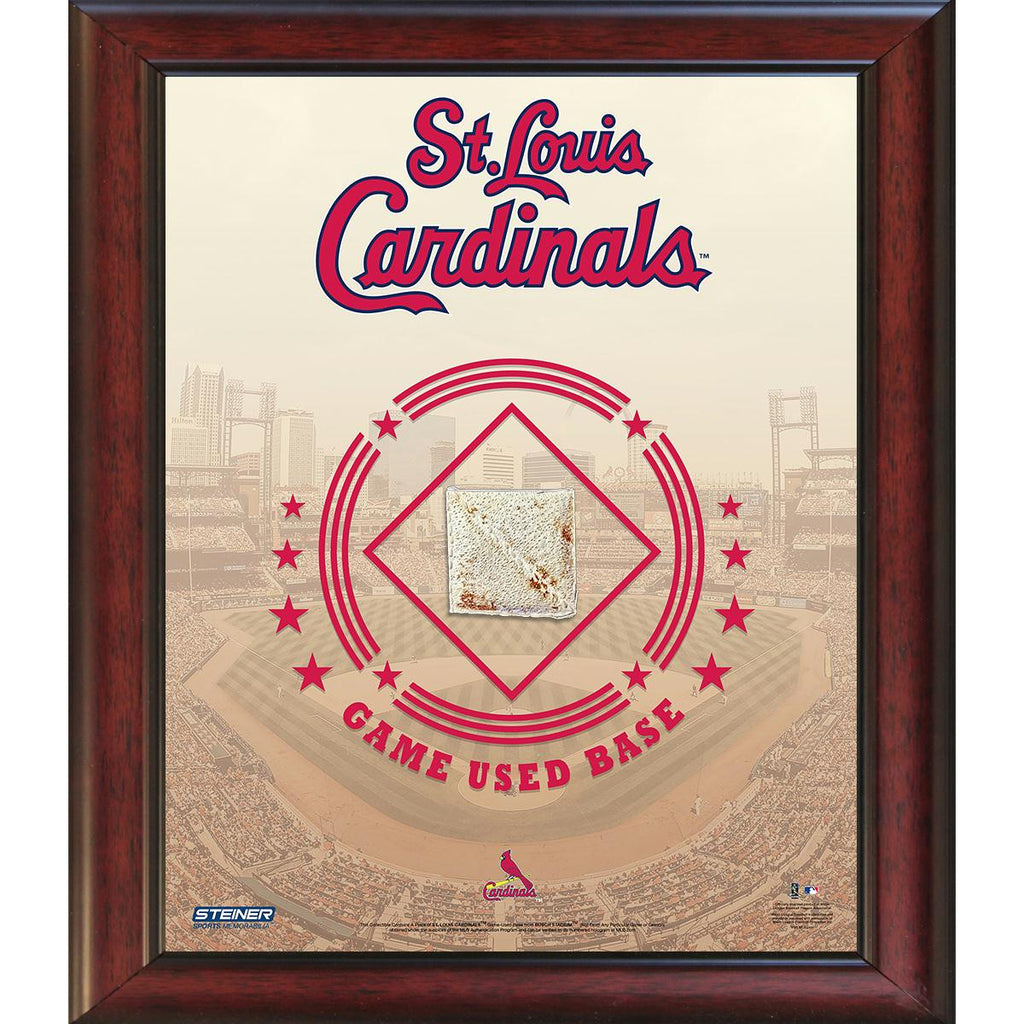 St. Louis Cardinals Game Used Base 11x14 Stadium Collage