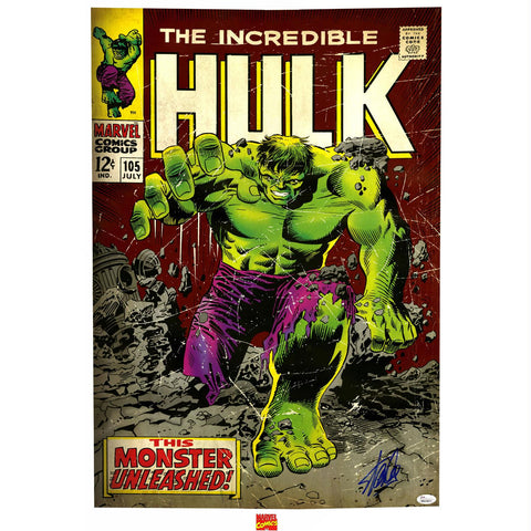 Stan Lee Signed Incredible Hulk 23x31 Poster (JSA Holo Only)