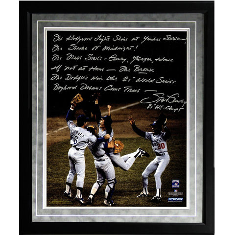 Steve Garvey Facsimile 81 WS Celebration Framed Metallic 16x20 Story Photo