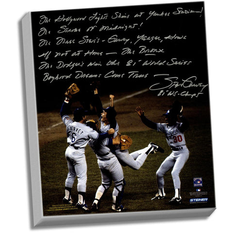 Steve Garvey Facsimile 81 WS Celebration Story Stretched 16x20 Story Canvas