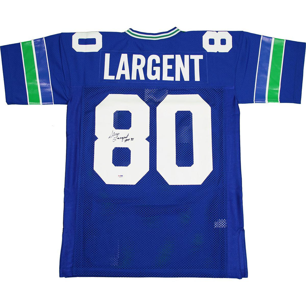 Steve Largent Signed Seattle Seahawks Throwback Mitchell and Ness Jersey w HOF 95Insc.(PSADNA)