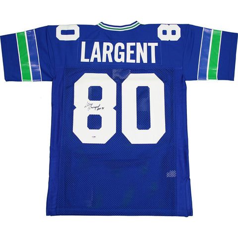 Steve Largent Signed Seattle Seahawks Throwback Mitchell and Ness Jersey w HOF 95Insc.(PSADNA)