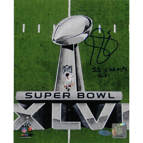 Steve Weatherford Walking on Field SB XLV 8x10 Photo w SB XLVI Champs Insc.