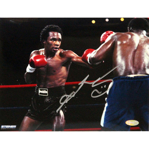 Sugar Ray Leonard Fight in Black Shorts vs Kevin Howard Signed 8x10 Photo