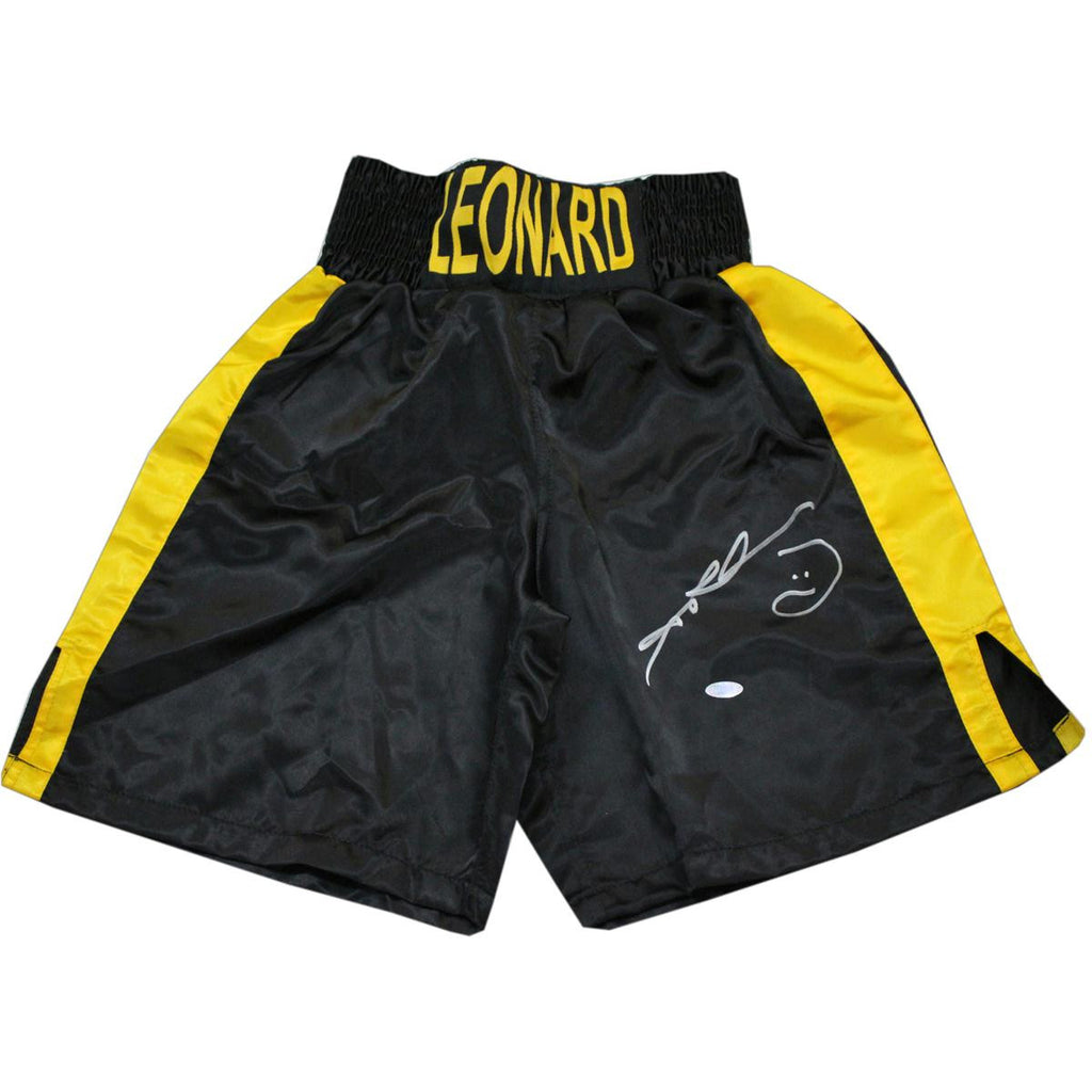 Sugar Ray Leonard Signed Boxing Trunks