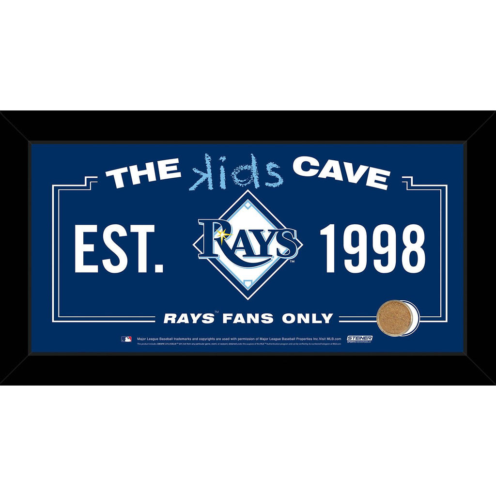 Tampa Bay Rays 10x20 Kids Cave Sign w Game Used Dirt from Tropicana Field