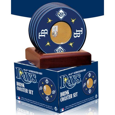 Tampa Bay Rays Coasters w Game Used Dirt (Set of 4)