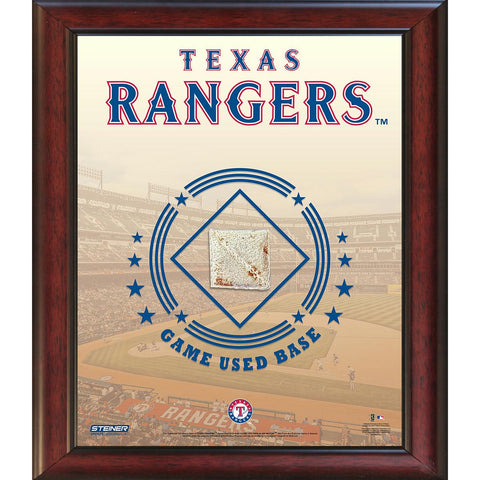 Texas Rangers Game Used Base 11x14 Stadium Collage