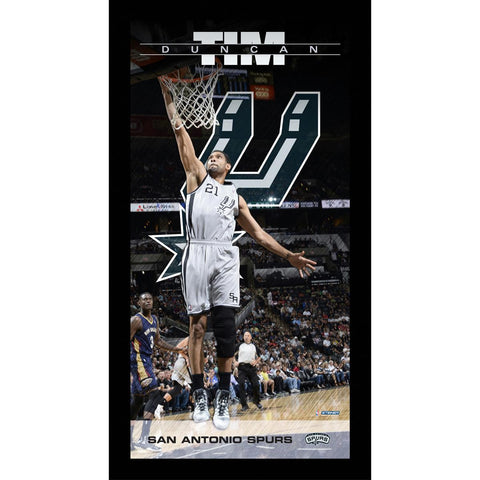 Tim Duncan San Antonio Spurs Player Profile Wall Art 9.5x19 Framed Photo