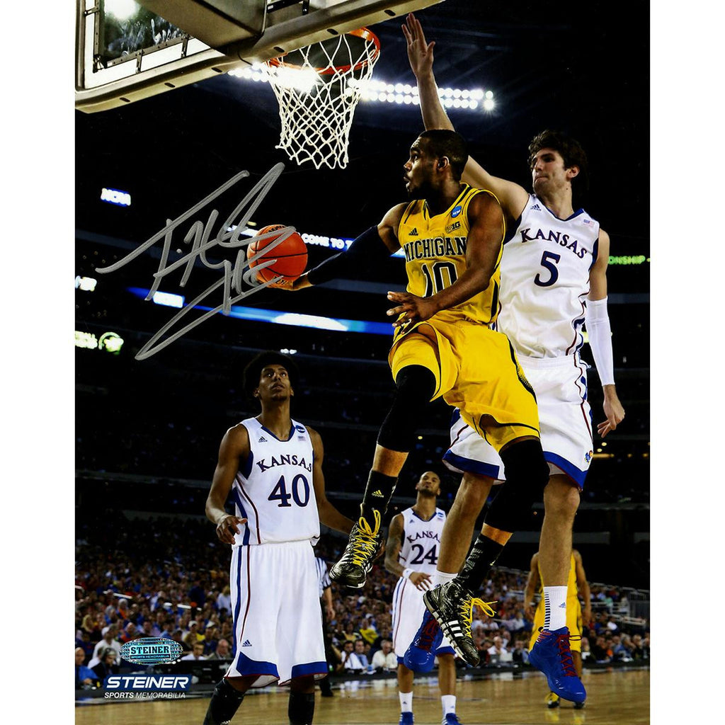 Tim Hardaway Jr Signed Michigan Against Kansas 8x10 Photo