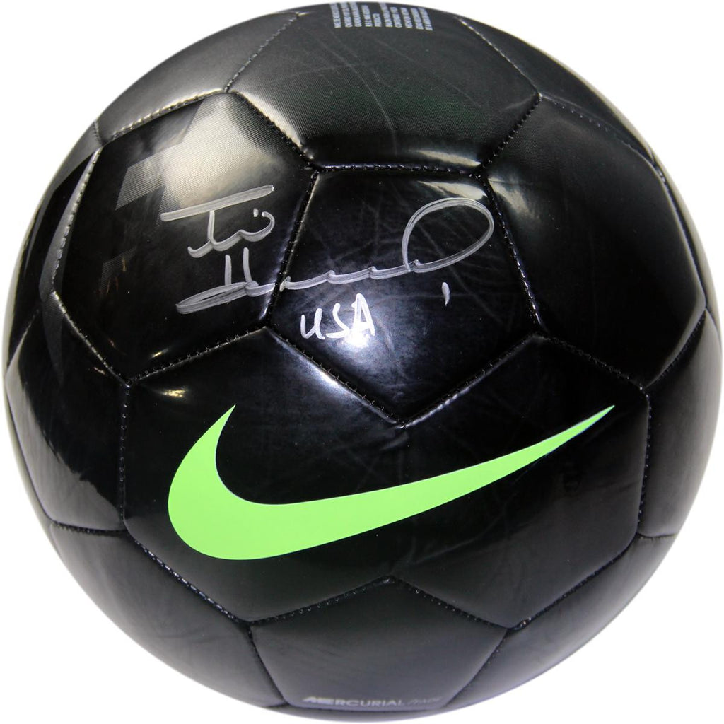 Tim Howard Signed in Silver Black Soccer Ball (JSA )