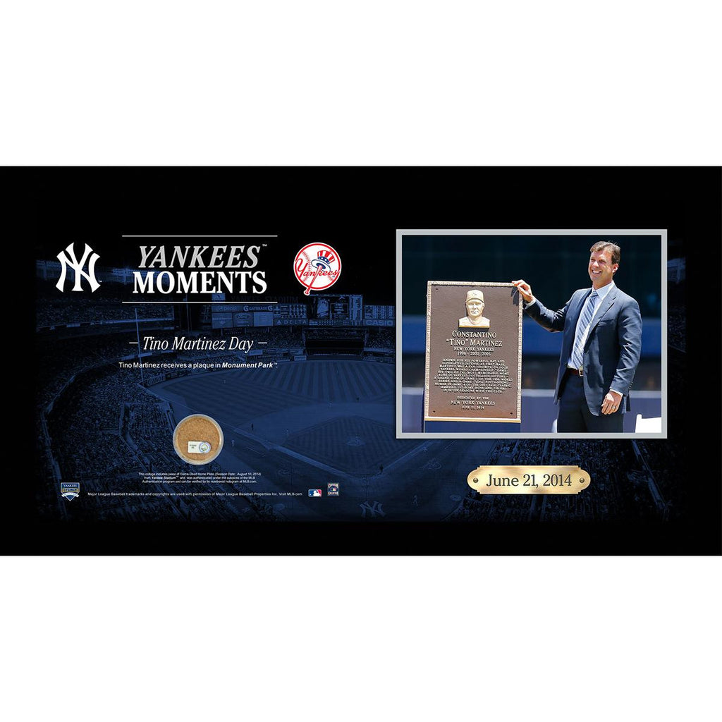 Tino Martinez Day at Yankee Stadium 10x20 Collage w Game Used Dirt