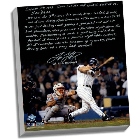 Tino Martinez Facsimile 98 WS Grand Slam Stretched 22x26 Story Canvas