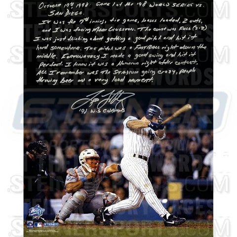 Tino Martinez Signed World Series Grand Slam 16x20 Story Photo