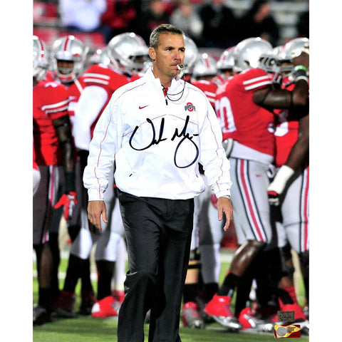 Urban Meyer OSU Signed Blowing Whistle 16x20 Photo (Urban Meyer Auth)