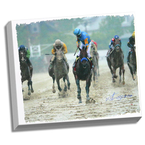 Victor Espinoza Signed 2015 Preakness Looking Back 20x24 Canvas