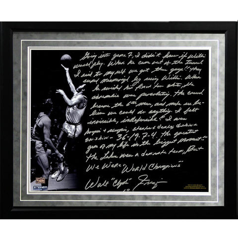 Walt Frazier Facsimile The Willis Reed Game Framed Metallic 16x20 Story Photo