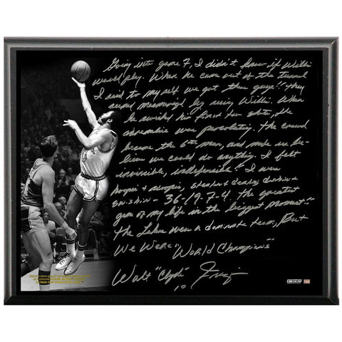 Walt Frazier Facsimile The Willis Reed Game Metallic 8x10 Story Plaque