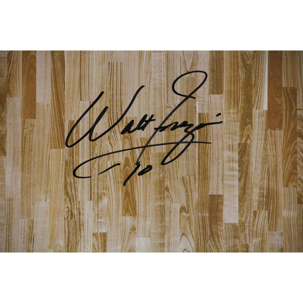 Walt Frazier Signed Hardwood Floor 20x32 Photo (Signed Sideways)