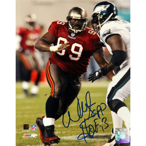 Warren Sapp Tampa Bay Buccaneers Signed 8x10 Photo Inscribed HOF 13