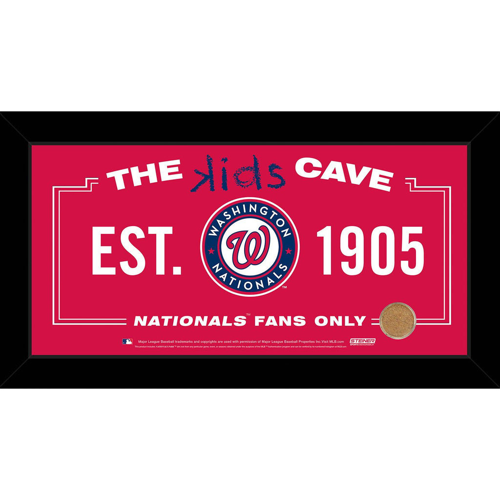 Washington Nationals 10x20 Kids Cave Sign w Game Used Dirt from Nationals Park