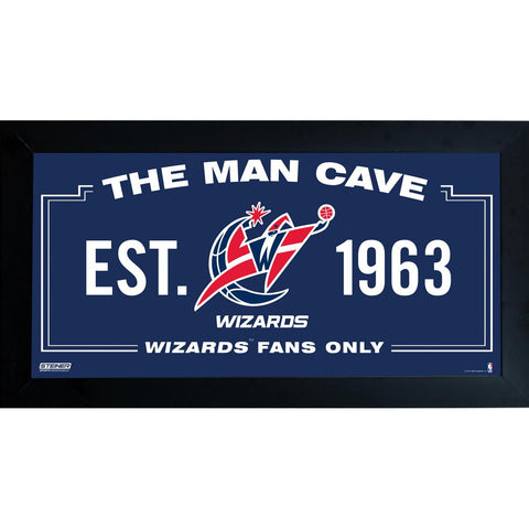 Washington Wizards Man Cave Sign 10x20 Framed Photo